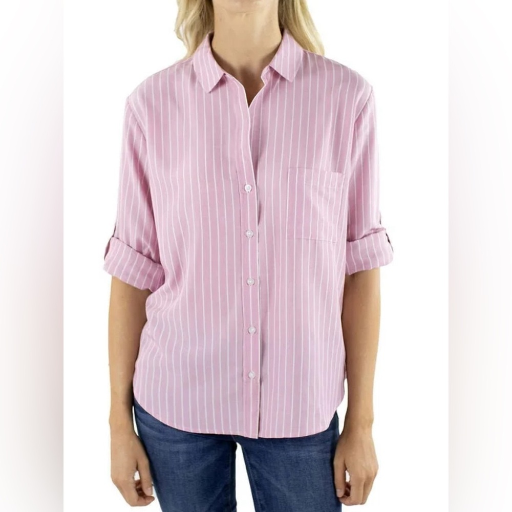 Jachs Girlfriend shirt pink/white nwot